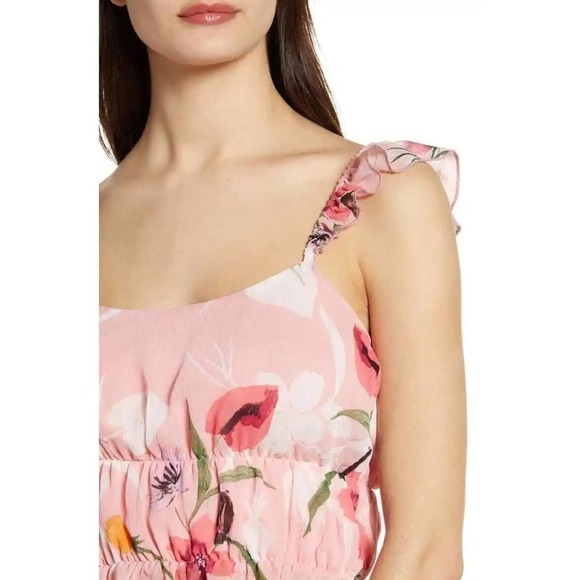 Leith Pink Floral Ruffle Cropped Camisole Nordstrom XL NWT - Picture 4 of 13